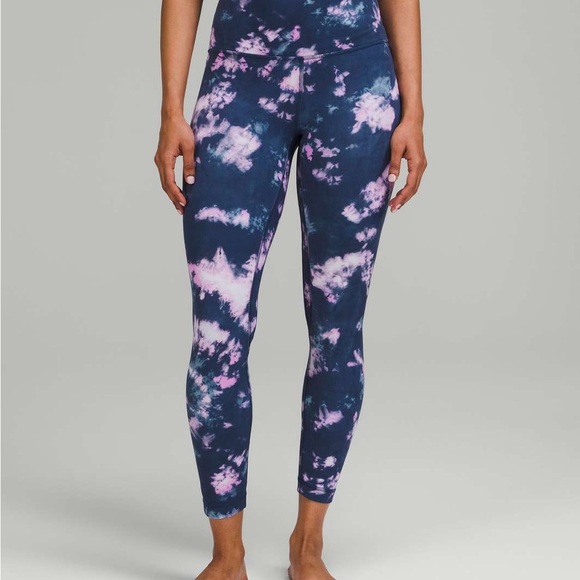 LULULEMON Align High-Rise Pant 25" Circulate Tie Dye Mineral Blue Size 12 - Picture 1 of 5
